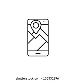 smartphone, phone, locationicon. Simple thin line, outline vector of Smartphone icons for UI and UX, website or mobile application