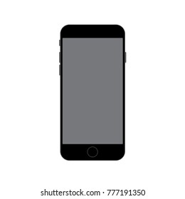 Smartphone, phone, mobile device vector illustration simple modern flat display screen