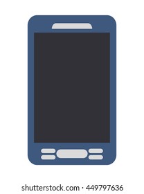 smartphone phone mobile flat icon isolated vector illustration