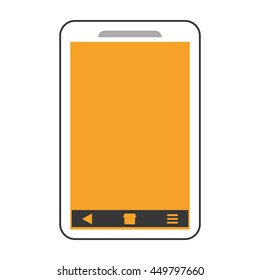 smartphone phone mobile flat icon isolated vector illustration