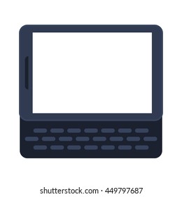 smartphone phone mobile flat icon isolated vector illustration