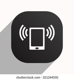 Smartphone, phone, mobile phone. icon. vector design, black button for Mobile Applications