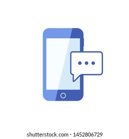 Smartphone or phone receiving message icon symbol vector illustration. SMS icon