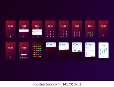 Smartphone Phone Screens Generic Layout Mock Up User Interface User Experience UI Vector Illustration