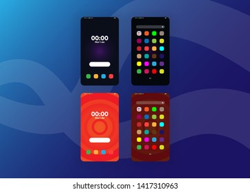 Smartphone Phone Screens Generic Layout Mock Up User Interface User Experience UI Vector Illustration