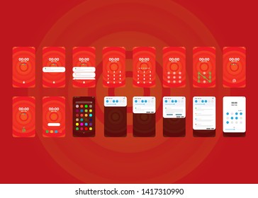 Smartphone Phone Screens Generic Layout Mock Up User Interface User Experience UI Vector Illustration