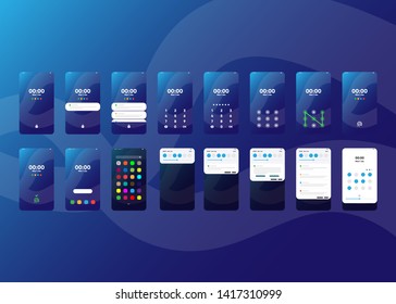 Smartphone Phone Screens Generic Layout Mock Up User Interface User Experience UI Vector Illustration