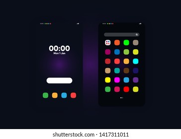 Smartphone Phone Screens Generic Layout Mock Up User Interface User Experience UI Vector Illustration