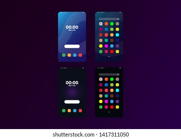 Smartphone Phone Screens Generic Layout Mock Up User Interface User Experience UI Vector Illustration