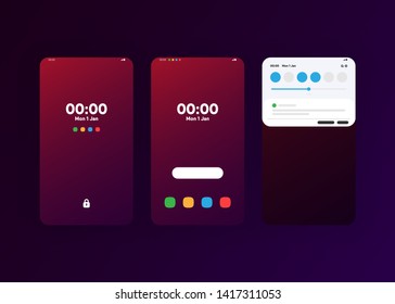 Smartphone Phone Screens Generic Layout Mock Up User Interface User Experience UI Vector Illustration