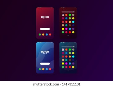 Smartphone Phone Screens Generic Layout Mock Up User Interface User Experience UI Vector Illustration