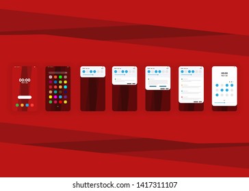 Smartphone Phone Screens Generic Layout Mock Up User Interface User Experience UI Vector Illustration