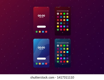 Smartphone Phone Screens Generic Layout Mock Up User Interface User Experience UI Vector Illustration