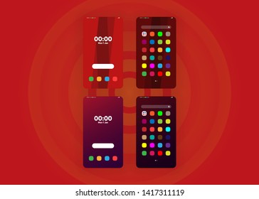 Smartphone Phone Screens Generic Layout Mock Up User Interface User Experience UI Vector Illustration
