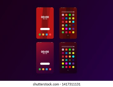 Smartphone Phone Screens Generic Layout Mock Up User Interface User Experience UI Vector Illustration