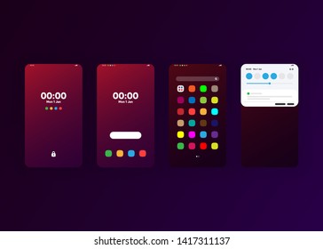 Smartphone Phone Screens Generic Layout Mock Up User Interface User Experience UI Vector Illustration