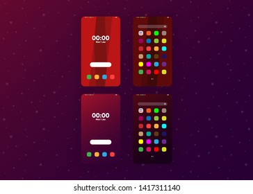 Smartphone Phone Screens Generic Layout Mock Up User Interface User Experience UI Vector Illustration