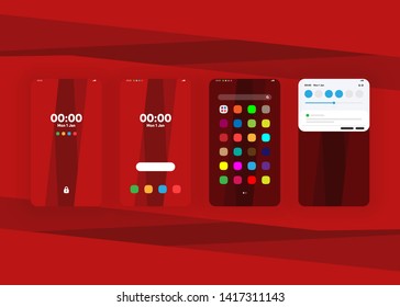 Smartphone Phone Screens Generic Layout Mock Up User Interface User Experience UI Vector Illustration