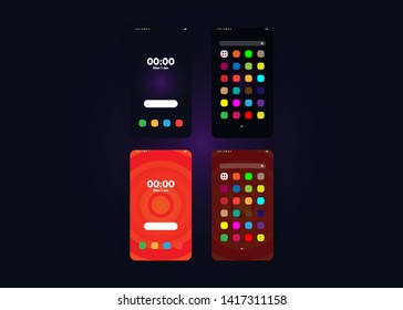 Smartphone Phone Screens Generic Layout Mock Up User Interface User Experience UI Vector Illustration