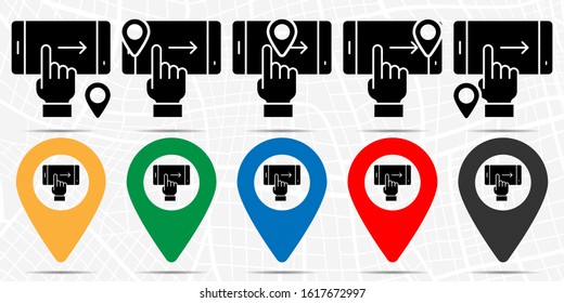 smartphone, phone, sensor icon in location set. Simple glyph, flat illustration element of smartphone theme icons