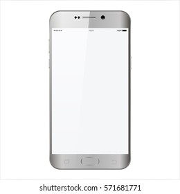 Smartphone in phone style gray color with blank touch screen isolated on white background vector illustration