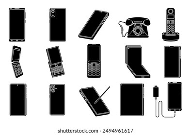 Ilustración de conjunto de Vector de teléfono inteligente