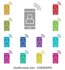 Smartphone, phone, video conferencemulti color icon. Simple glyph, flat vector of smartphone icons for ui and ux, website or mobile application