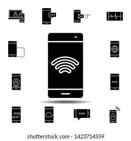 smartphone, phone, wifi icon. Simple glyph, flat vector element of Smartphone icons set for UI and UX, website or mobile application
