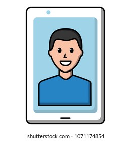 smartphone with photo avatar contact on screen