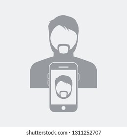 Smartphone photo of bearded man