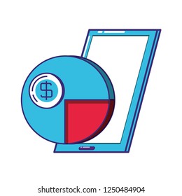 smartphone with pie statistics graphic