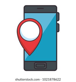 smartphone with pin location