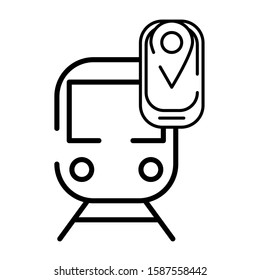 smartphone with pin location gps and train vector illustration design
