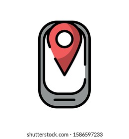 smartphone with pin location gps vector illustration design