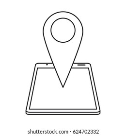 smartphone pin map location gps line
