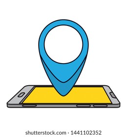 smartphone with pin pointer location