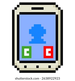 Smartphone in pixel art style
