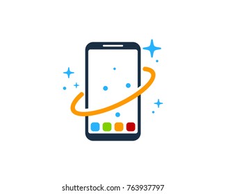 Smartphone Planet Icon Logo Design Element