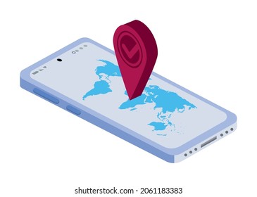 smartphone with planet location app
