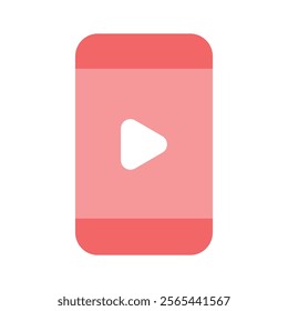 A smartphone with a play button representing media or video streaming vector