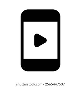 A smartphone with a play button representing media or video streaming vector