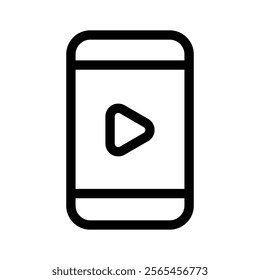 A smartphone with a play button representing media or video streaming vector