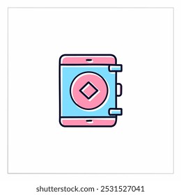 Smartphone com jogar carta no ícone do vetor da tela. Conceito de jogos para portáteis.