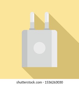 Smartphone plug icon. Flat illustration of smartphone plug vector icon for web design