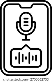 Smartphone-Podcast-Vektordesign im modernen Stil, mobiles Streaming und Audio-Player-Konzept, digitale Hörgrafik. Liniensymbol