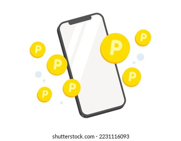 Smartphone and point vector illustration