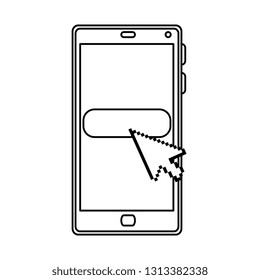 smartphone with pointer cursor