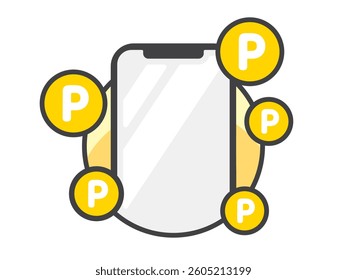 Smartphone and points image Vector illustration