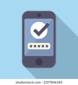 Smartphone policy icon flat vector. Personal mobile. Cyber forgot