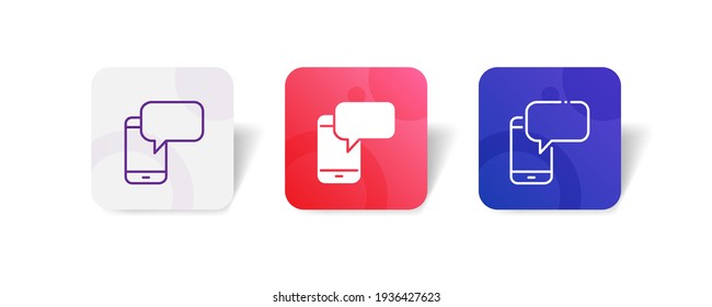 smartphone pop up notification pixel perfect icon set bundle in line, solid, glyph, 3d gradient style